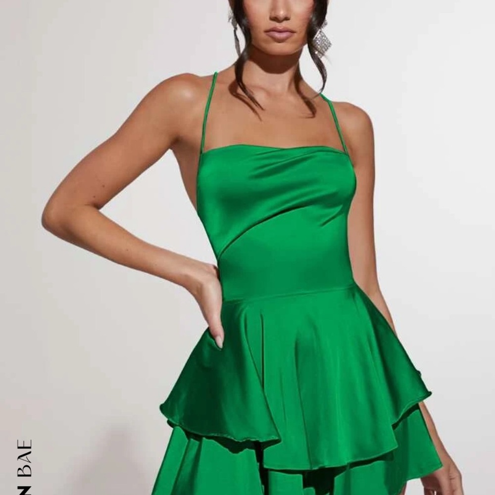 Elegant Green Satin Romper